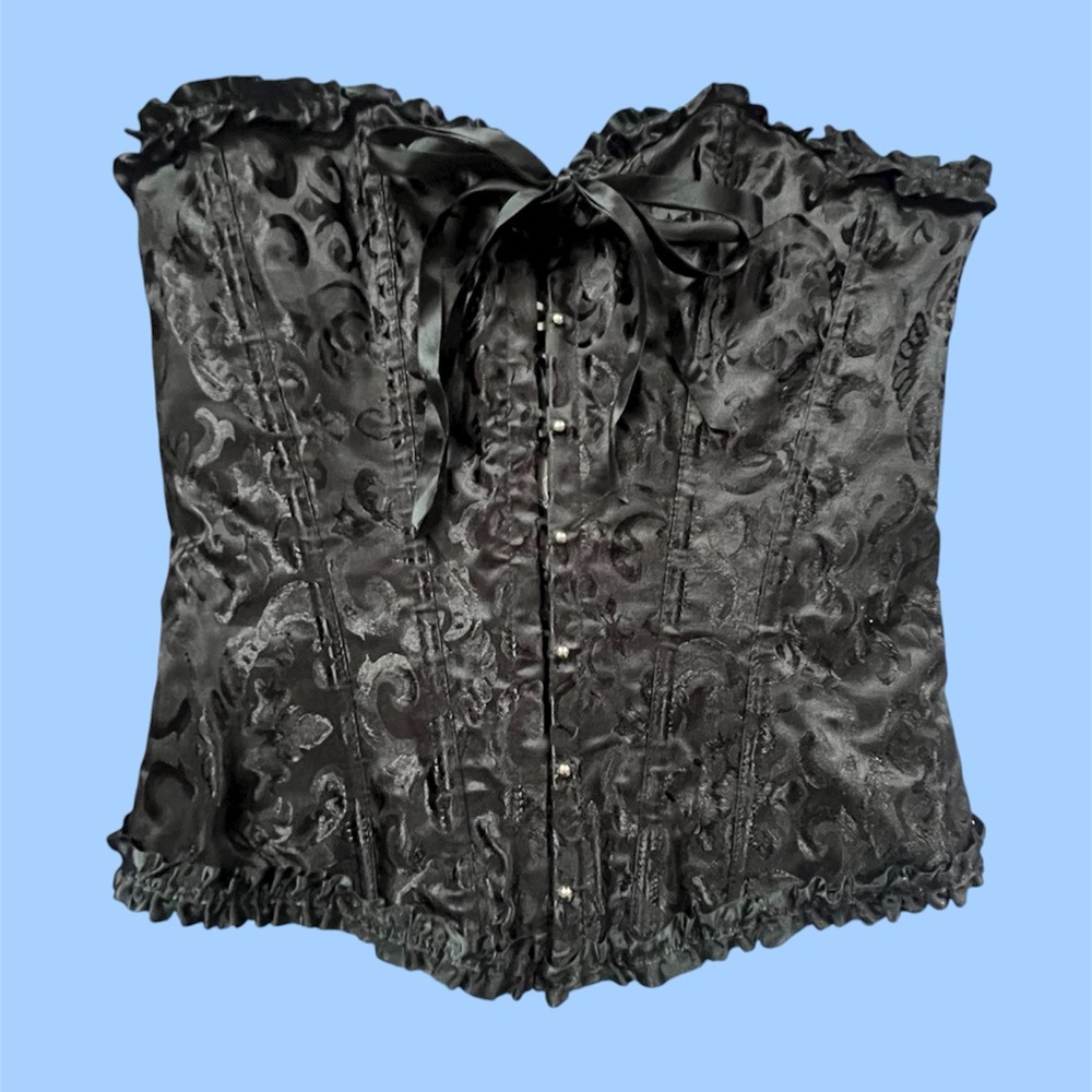 Black Vintage Inspired Lace Up Corset